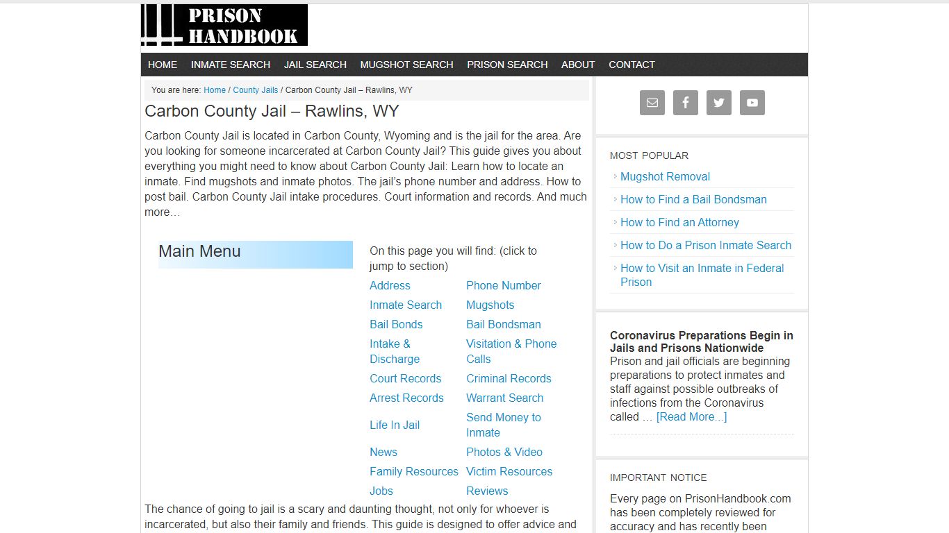 Carbon County Jail – Rawlins, WY - prisonhandbook.com